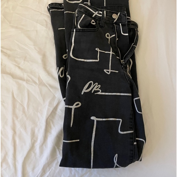 We Wore What Scribble Print Black High Waist Jeans - Picture 2 of 4